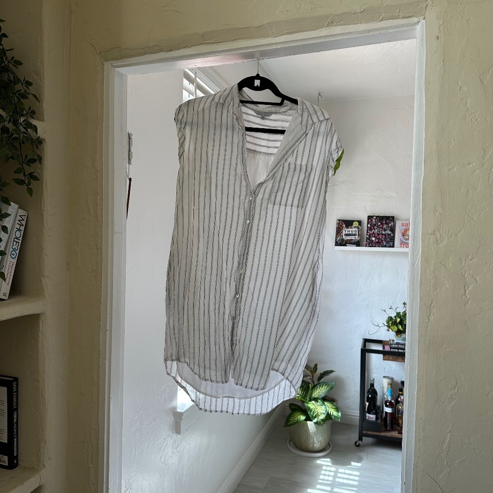 White Striped Mini Dress